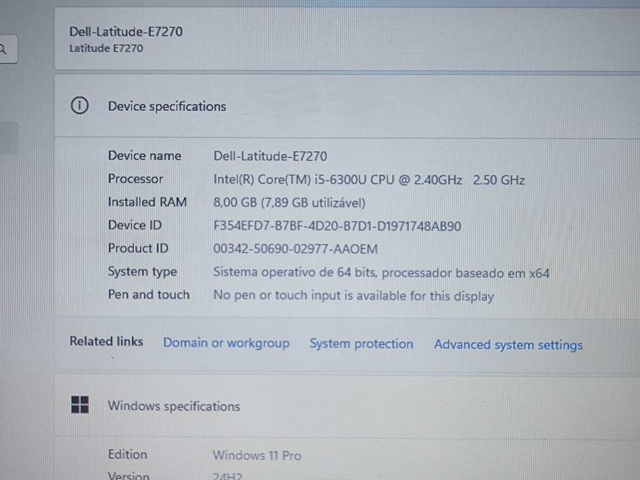 DELL Latitude E7270 i5 ssd 256GB 8GB RAM WWAN # Bateria NOVA