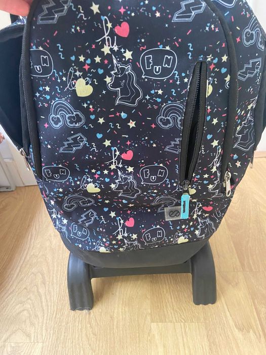 Mochila sem rodinhas mas vendida com base para aplicar a mochila