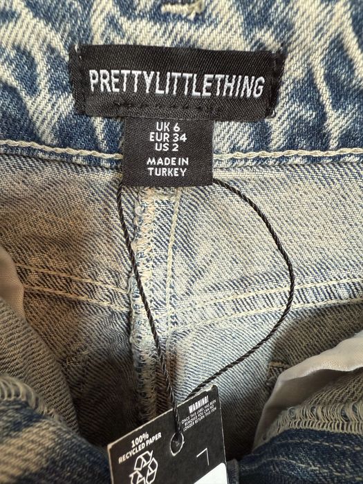 Nowa jeansowa spódnica Denim XS/34 PrettyLittleThing Przetarcia