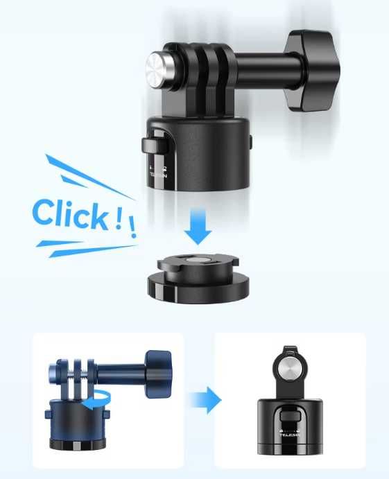 Adaptador Magnético para liberação rápida Telesin para Gopro