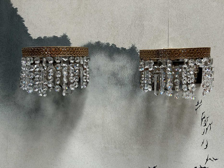 Kinkiet kryształowy mosiężny #8024 Stylowy Węgrów