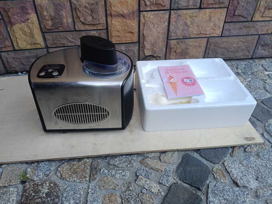 H.Koenig HF250 maszyna do lodów i deserów – 1,5 l, 150 W, funkcja chłodzenia