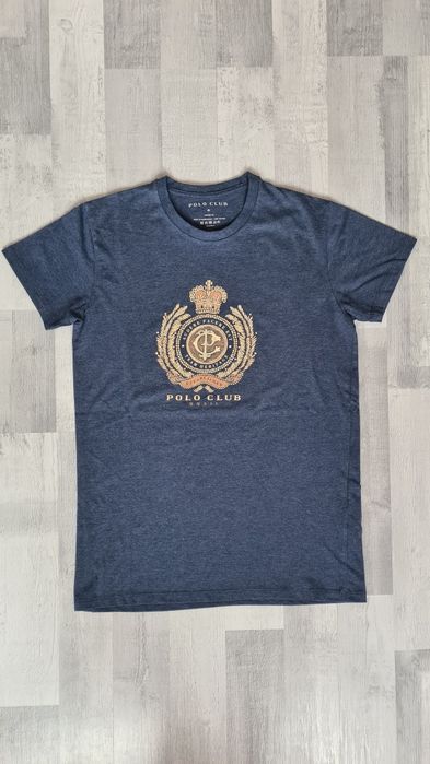 Niebieski T-shirt Polo Club M