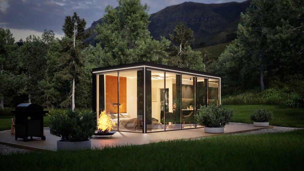 Mirror House Uran 20 Całoroczny dom mobilny PREMIUM lustrzany dom.