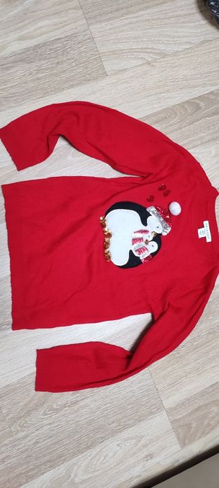 Sweter Primark 128 pingwin