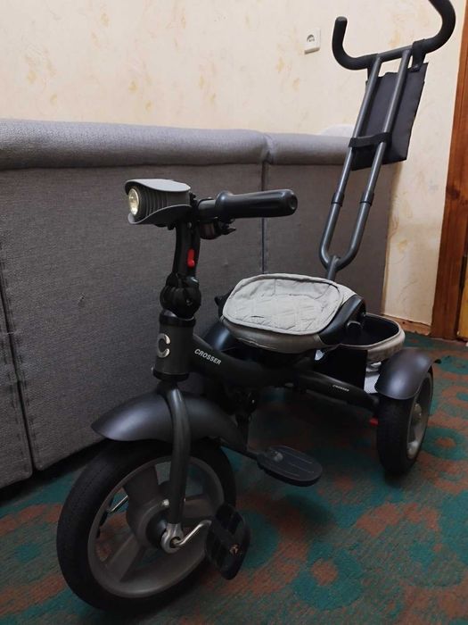 Триколісний велосипед Crosser Neo, батьківська ручка, надувні колеса