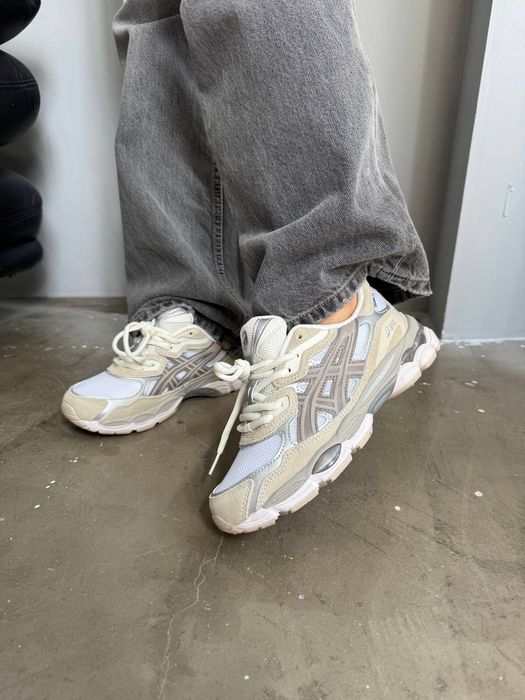 Asics Gel Nyc Beige White унісекс кросівки асікс гель нік