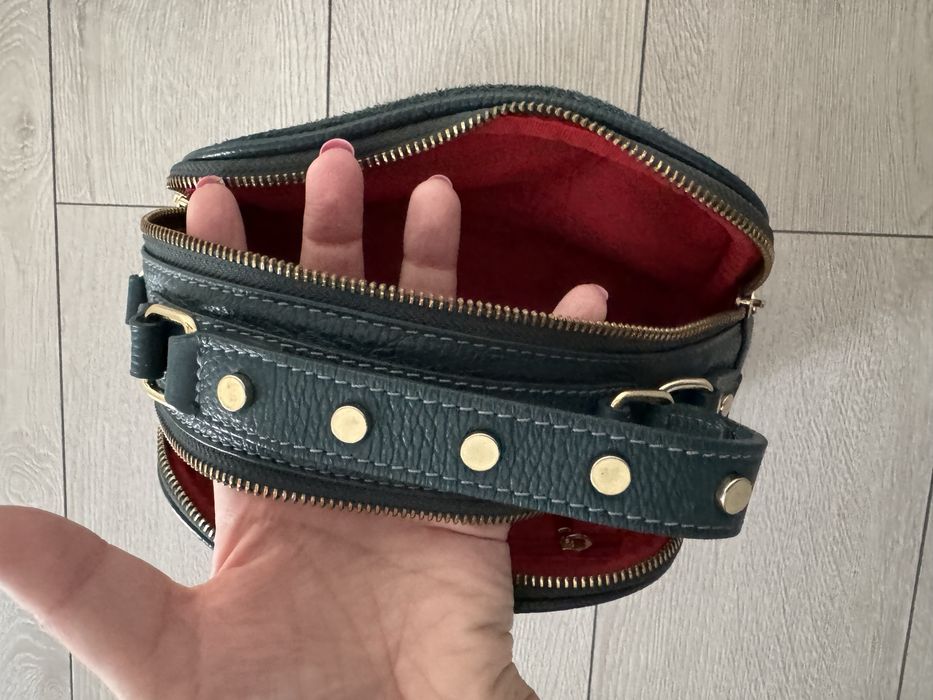 Kuferek torebka szmaragd massimo contti skora