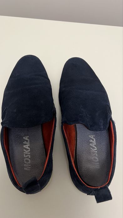 Niebieskie granatowe mokasyny męskie espadryle 39
