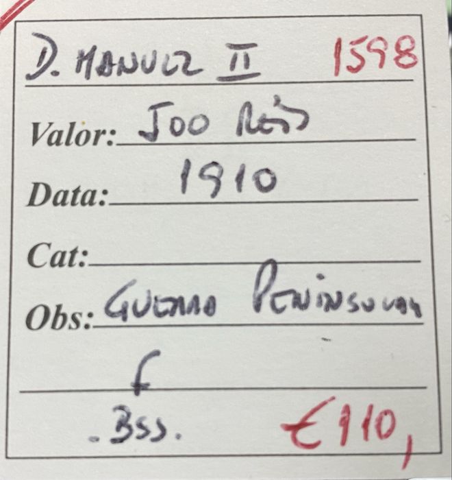 Moeda 1598 - D. MANUEL II - 500 Reis Guerra Peninsular 1910 Prata