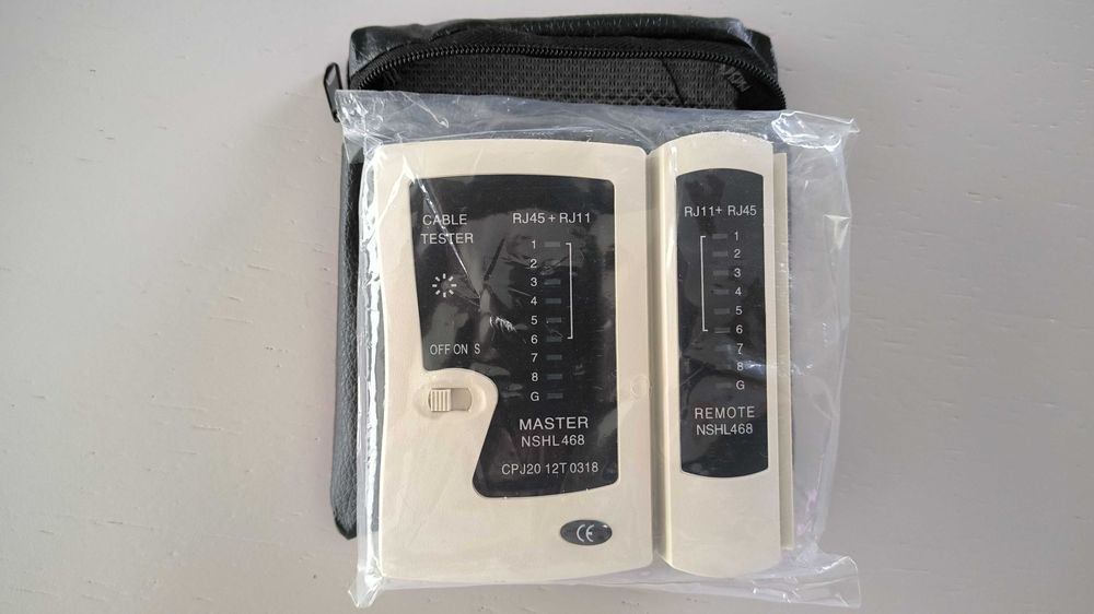Testador de cabos RJ45 e telefone