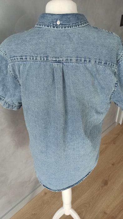 Koszula jeansowa grubszy materiał 40/42 jesień