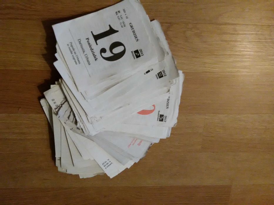 Kartka z kalendarza różne roczniki