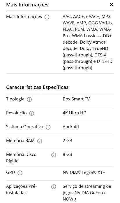 Vendo box Nídia android 4K  nova