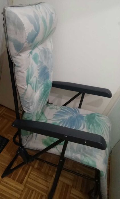 Fotel leżak ogrodowy balkonowy kempingowy składany