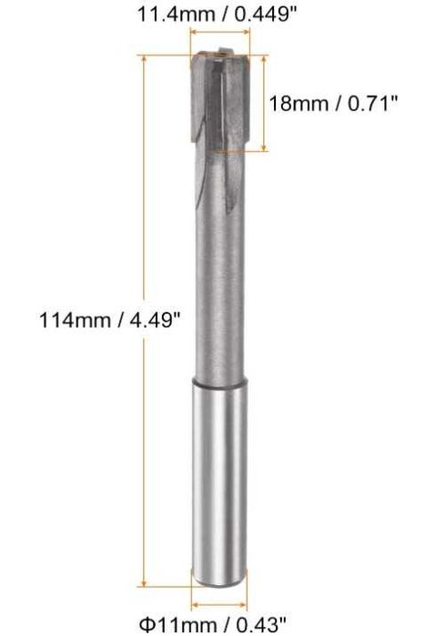 Rozwiertak maszynowy 11.4 mm H7 C1/K30