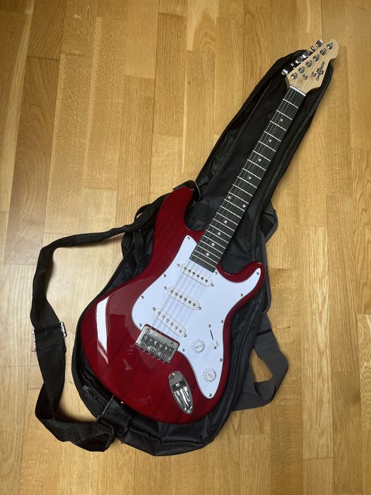 Gitara elektryczna 3/4 LA czerwona, wzmacniacz gitarowy 10W