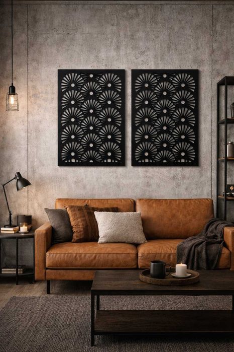 Drewniany panel dekoracyjny efekt 3D – 50x70 cm | 1 szt.