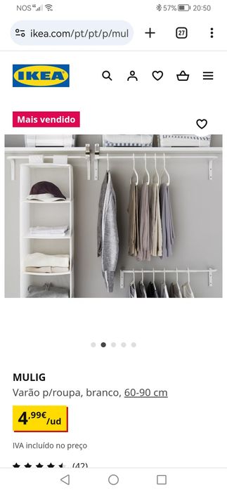 Varão para roupas IKEA