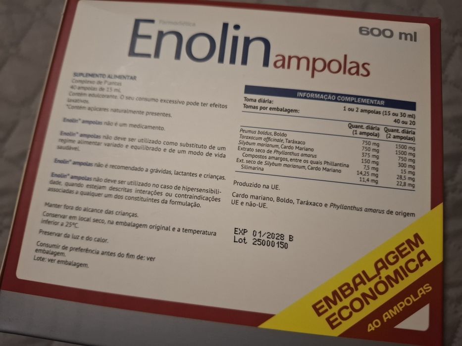 Enolin ampolas - protector e reparador hepático - NOVO