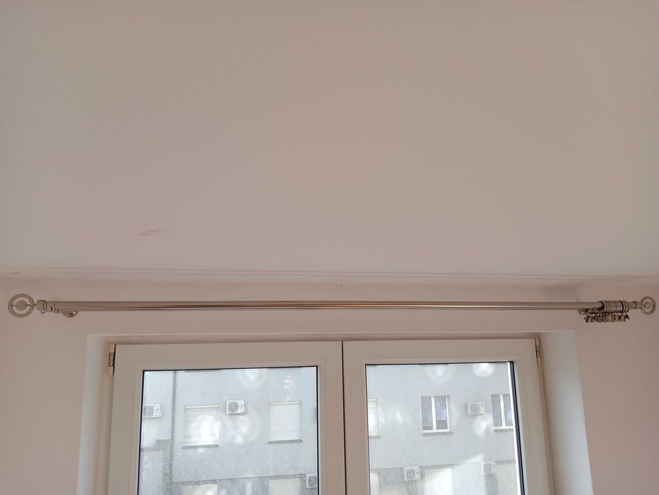Karnisz metalowy srebrny, podwójny 160 cm