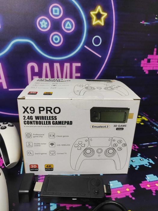 Ігрова Ретро Приставка для сучасних телевізорів X9 PRO на 64 GB Денди Супер Марио PlayStation 1 Tekken BattleToads Танчики Sega Чип и Дейл Аладдин