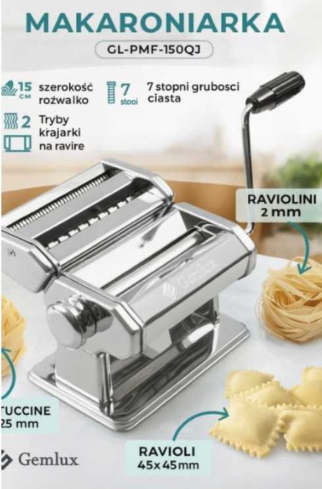 Maszynka do makaronu i ciasta 150 mm stal nierdzewna, 7 stopni