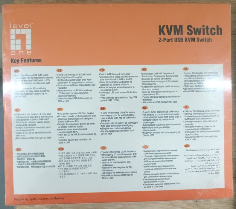 Novo - KVM Switch 2 portas USB  (selado)