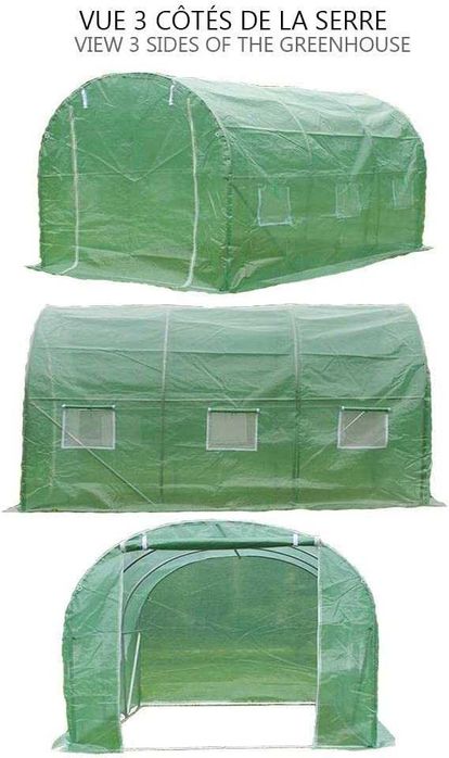 Estufas de jardim, impermeável, 3 x 2 x 2 m, verde