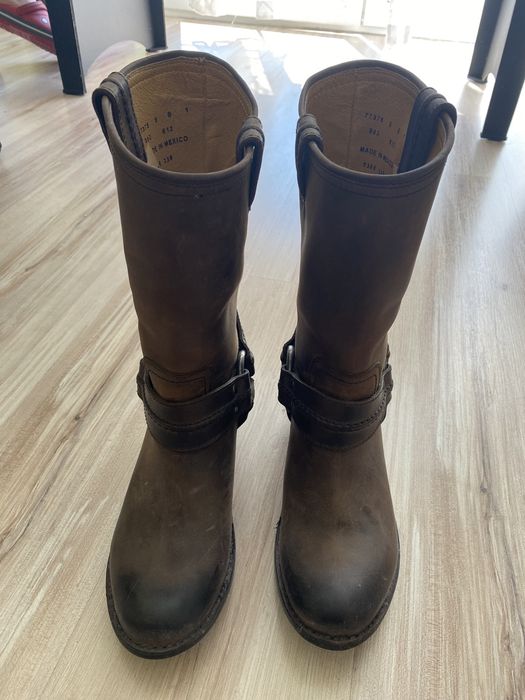 Buty kozaki skora skorzane kowbojki rozm.38