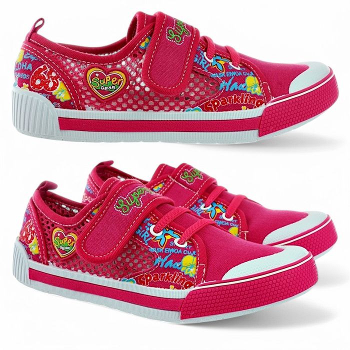 Tenisówki dziecięce fuksja buty sportowe na rzep 6226 rozm. 32