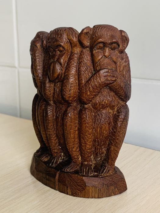 Три мавпи  дерево  ручна робота