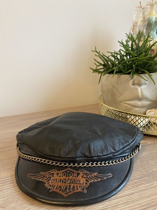 Kaszkiet harley-davidson oryginlany skórzany