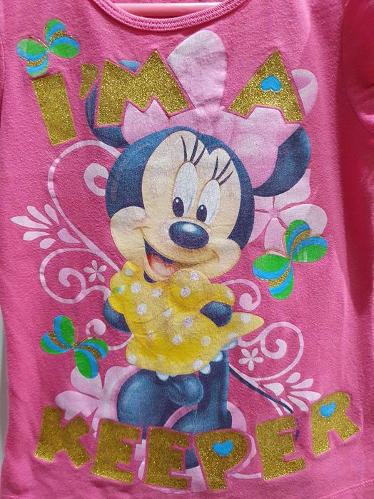 Myszka Miki t-shirt z brokatem dla dziewczynki rozmiar 110/116