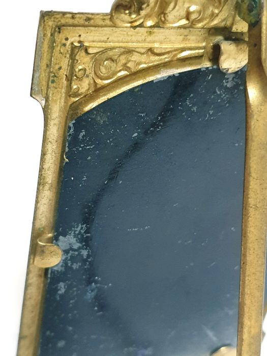 Maravilhosa antiga imagem N.S. do Rosário francêsa  em moldura dourada