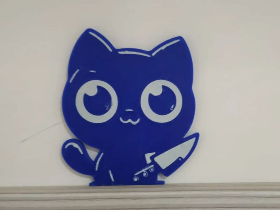 Gato Halloween com Faca Decorativo