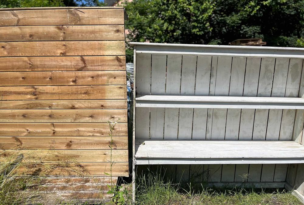 Regał drewniany do ogrodu lub spiżarni