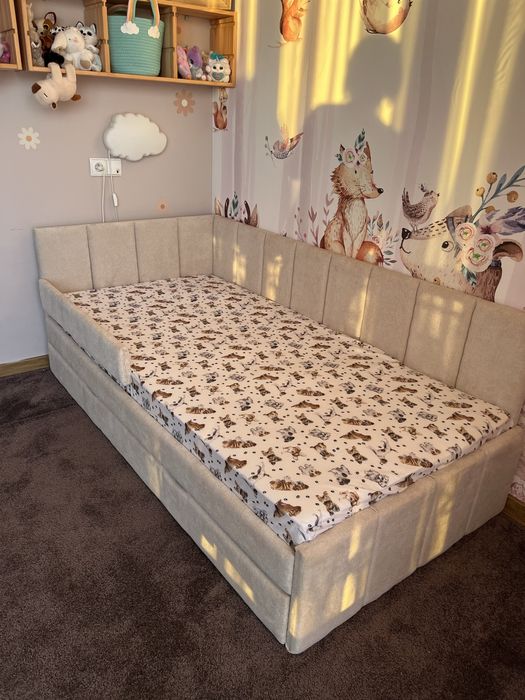 Łóżko dziecięce, tapicerowane dla dziecka, 180/90, tapczan, szuflada
