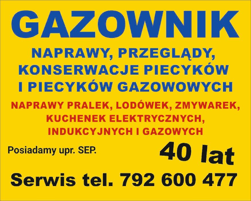 serwis      Naprawy  konserwacje  - pieców i piecyków  gazowych i AGD.