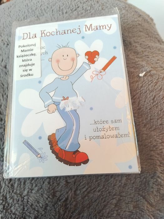 Pocztówka na dzień mamy od syna z kolorowanka