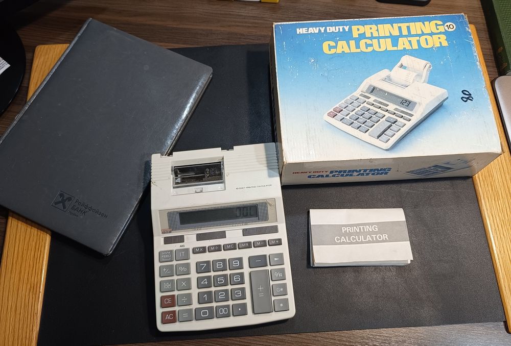 Калькулятор друкуючий поч. 2000-х + блокнот А-4 у подарунок