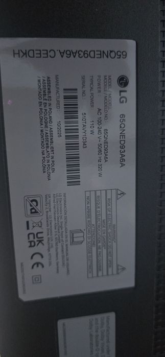 LG 65 QNED новий,неробочий