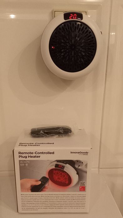Mini Aquecedor de baixo consumo, com comando.