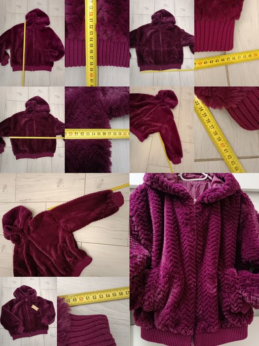 Futerko kurtka futerkowe miś Teddy przejściowa wiosna jesień zima śliw