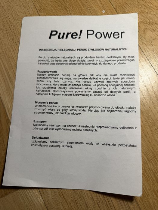 Peruka z naturalnych włosów