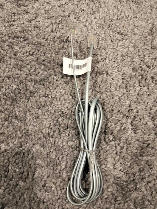 Kabel telefoniczny RJ 11 srebrny 2m