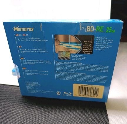Pack de 2 Memorex BD-RE 25GB 2X Blu-ray Rewritable Disc Blank Media Novos/Selados