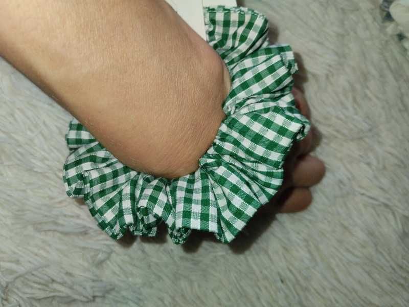 Gumka scrunchie / zielona kratka