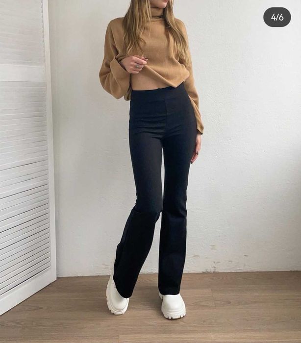 Лосины-клёш чёрные