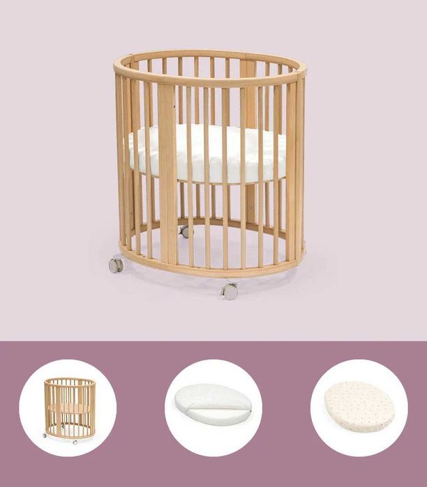 Berço Bebé +Colchao+Lencol Protetor +2 Lencois colchao/0-6 meses STOKKE